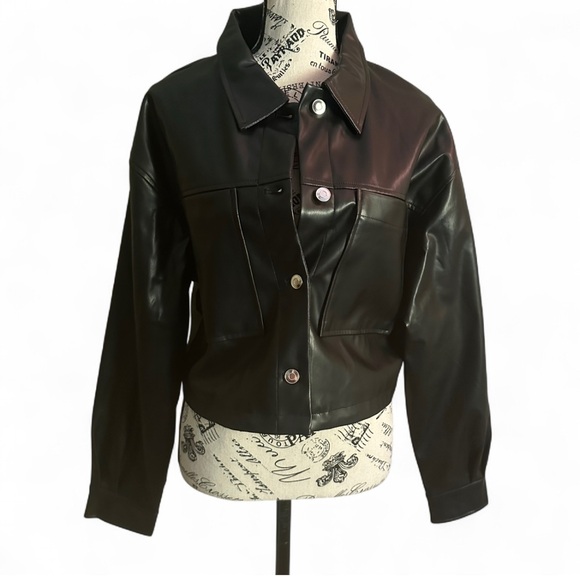 Vigoss Jackets & Blazers - NWT Vigoss Black Faux Leather Moto Grunge Rave Bikercore Jacket - Size Large
